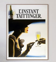 1980 L'Instant Taittinger Champagner Original Vintage Poster