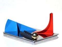 Sculpture en métal italienne néodada postmoderne de Lucio Del Pezzo, 1980