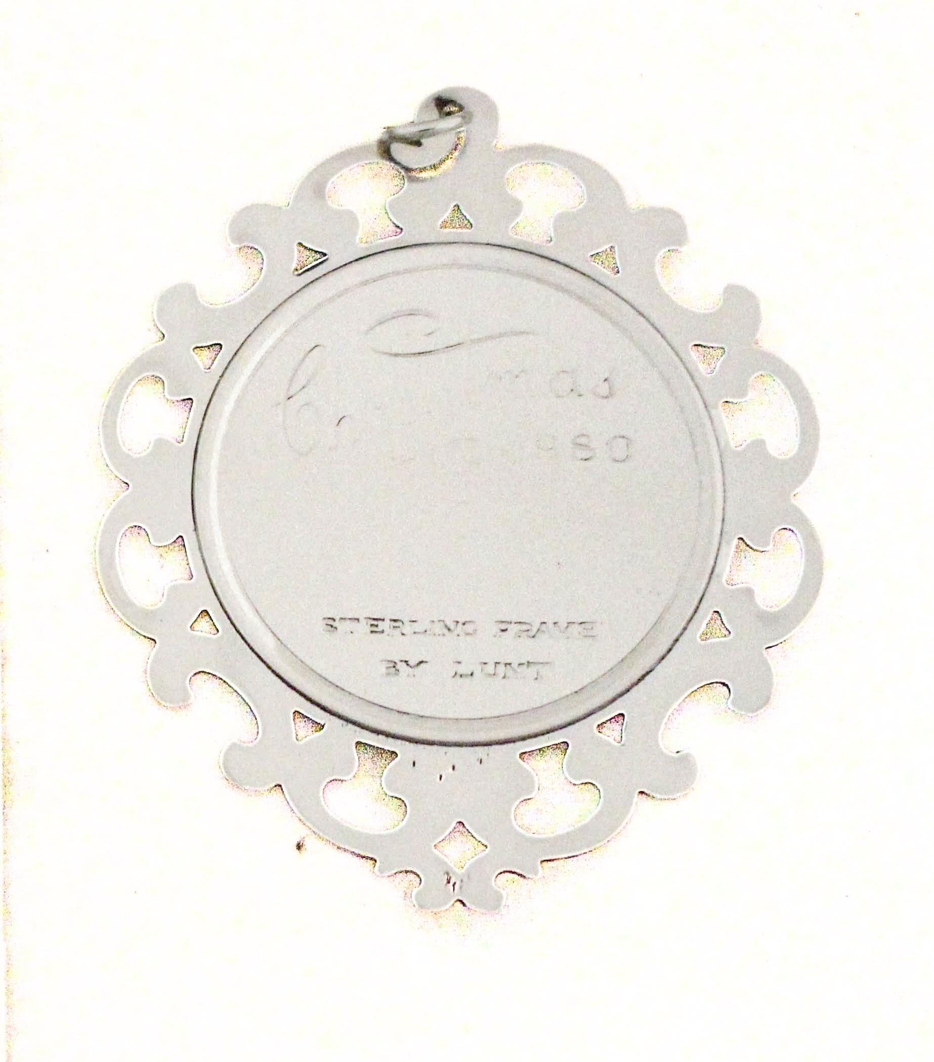 1980 Lunt Silversmiths Adorno de Navidad de plata de ley y esmalte en Excelente estado para la venta en Brooklyn, NY