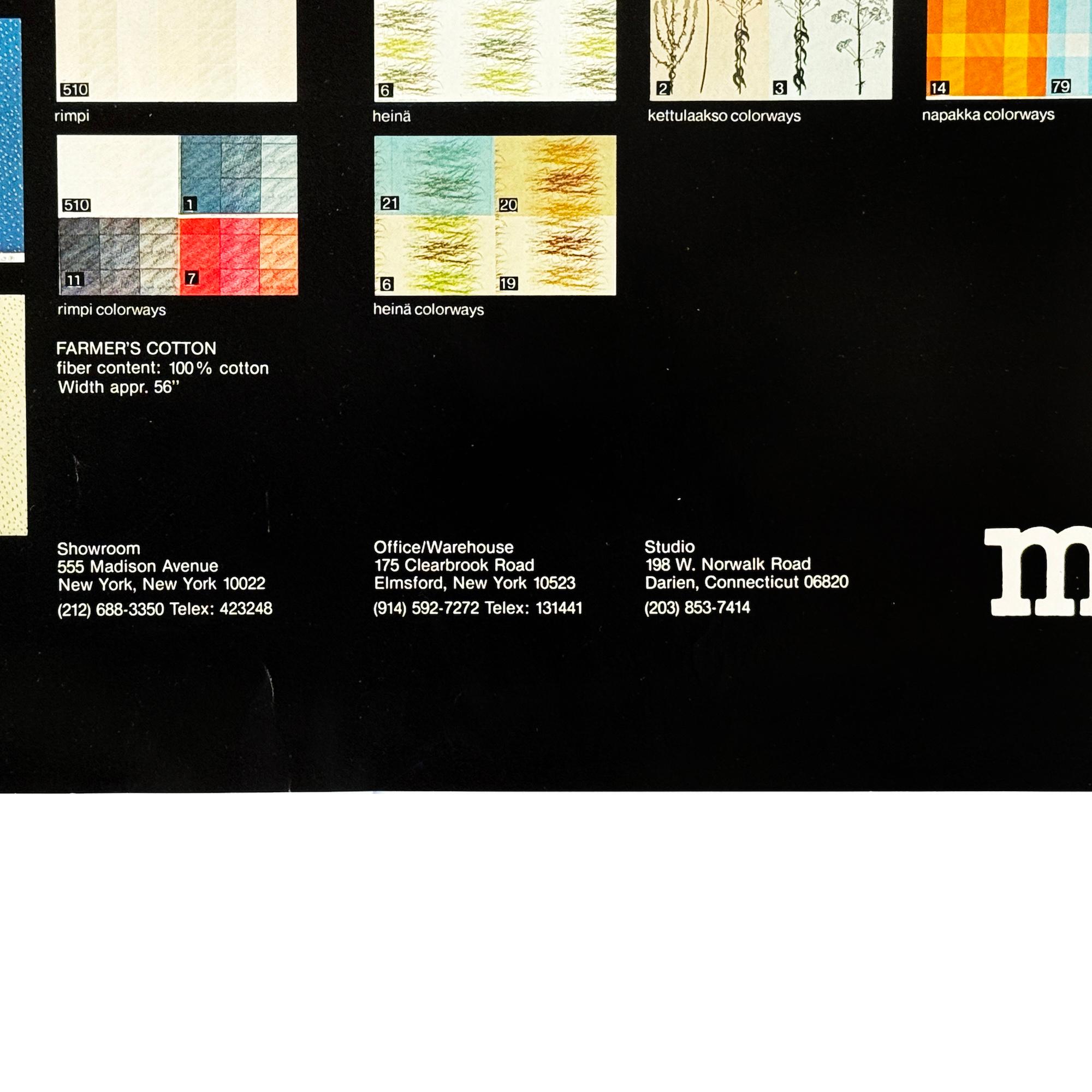 Scandinave moderne Affiche promotionnelle Marimekko, 1980