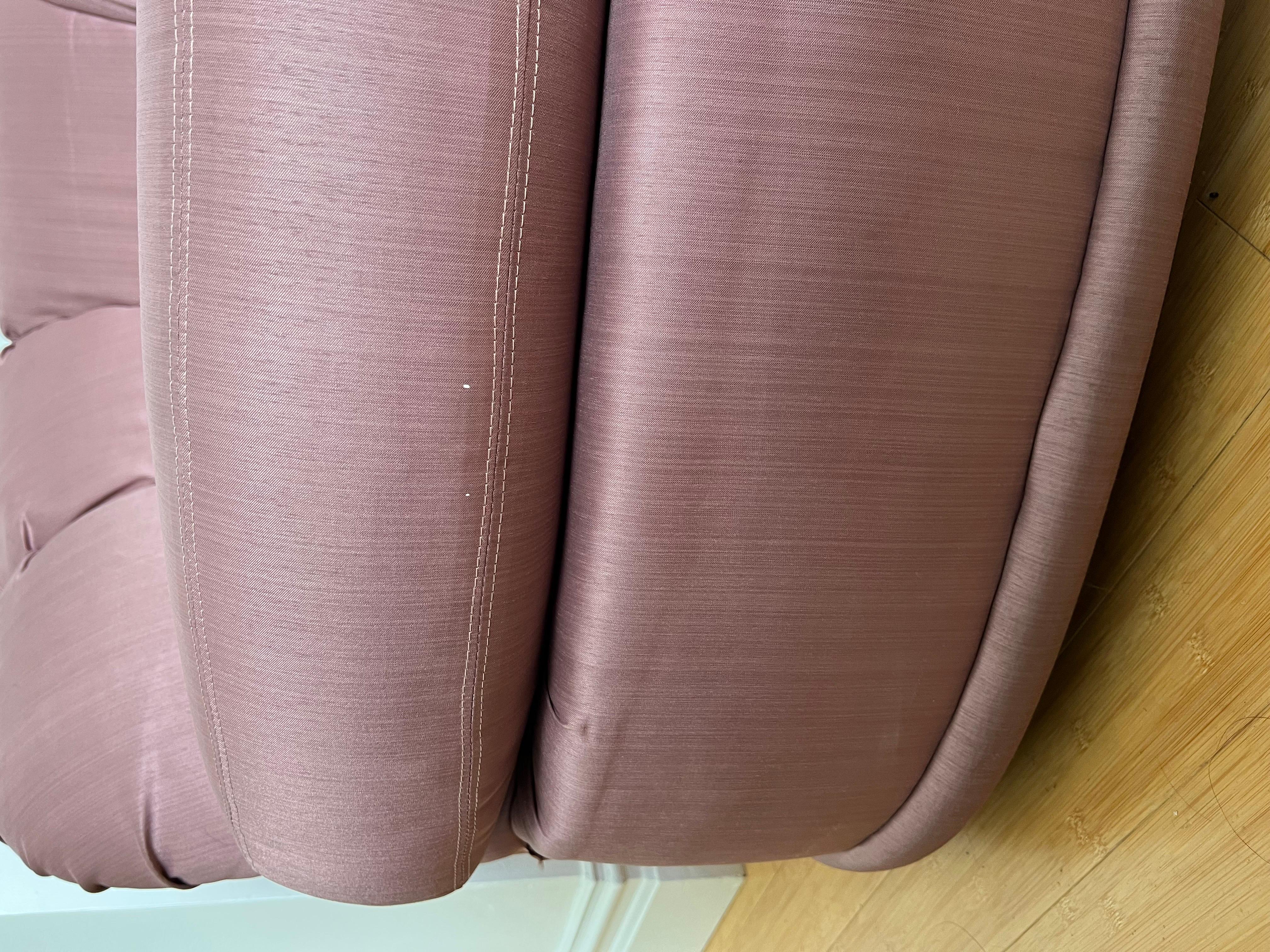 1980 Mauve Pink Swivel Club Chair For Sale 3