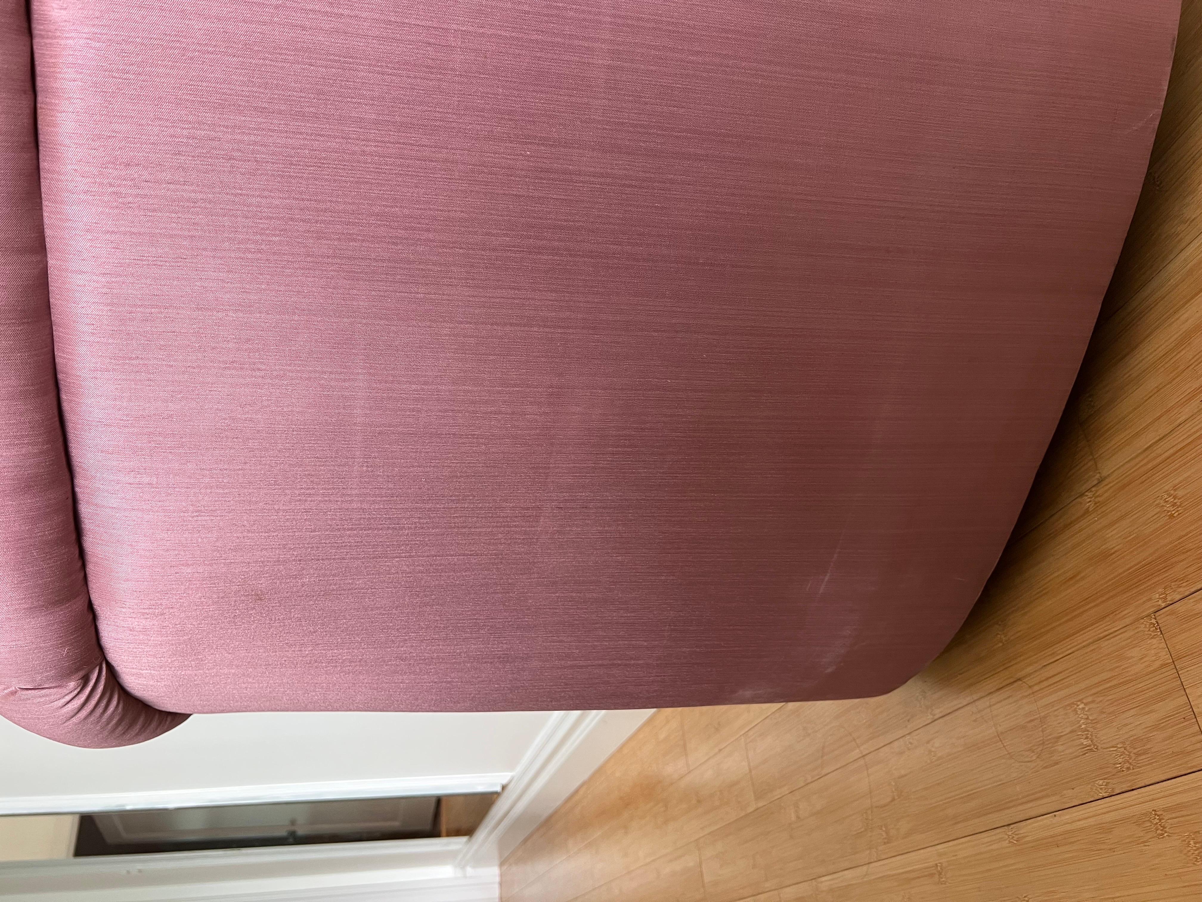 Fabric 1980 Mauve Pink Swivel Club Chair For Sale