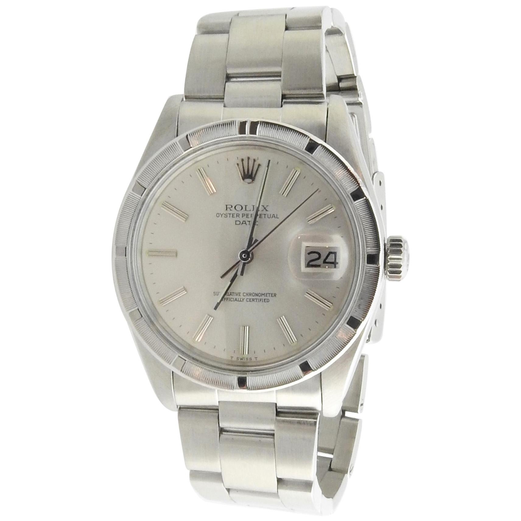 1980 Men's Rolex Thunderbird Stainless Steel Automatic Watch Silver Dial