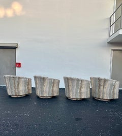 1980s Milo Baughman Post Modern Swivel Chairs, Set of 2