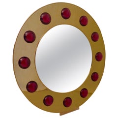 Murano Art Glass and Brass Italian Midcentury Mirror. 1970 For Sale at ...