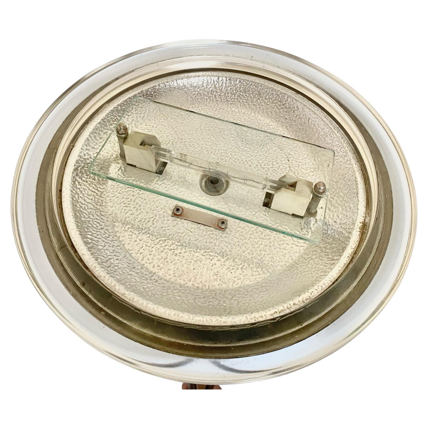 Acier lampadaire en verre de Murano et acier de 1980 par Prearo, Italie en vente