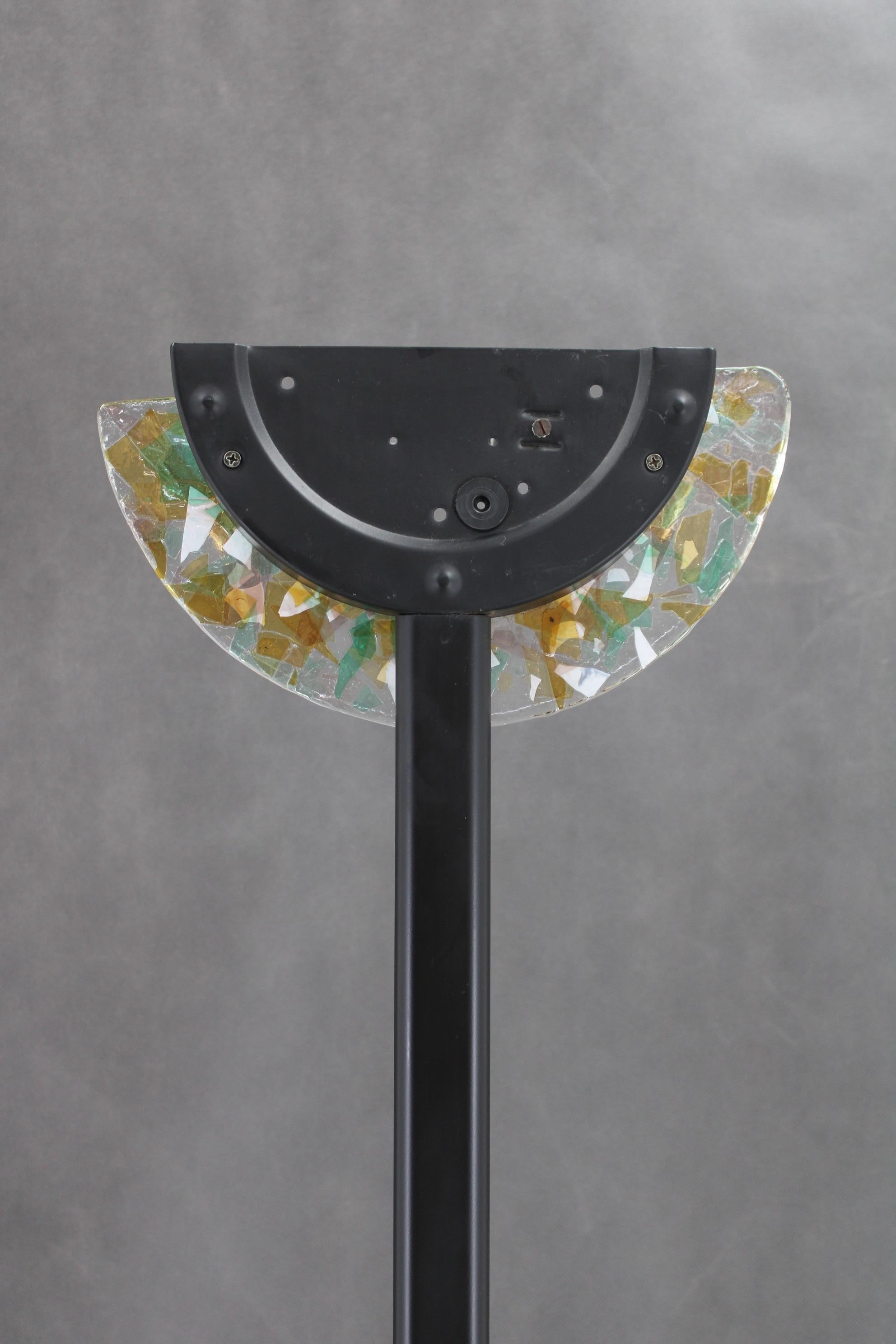 Lámpara de pie de cristal de Murano de 1980, Italia Metal en venta