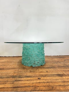 1980 Murano Stacked Glass Ice Block Coffee Table