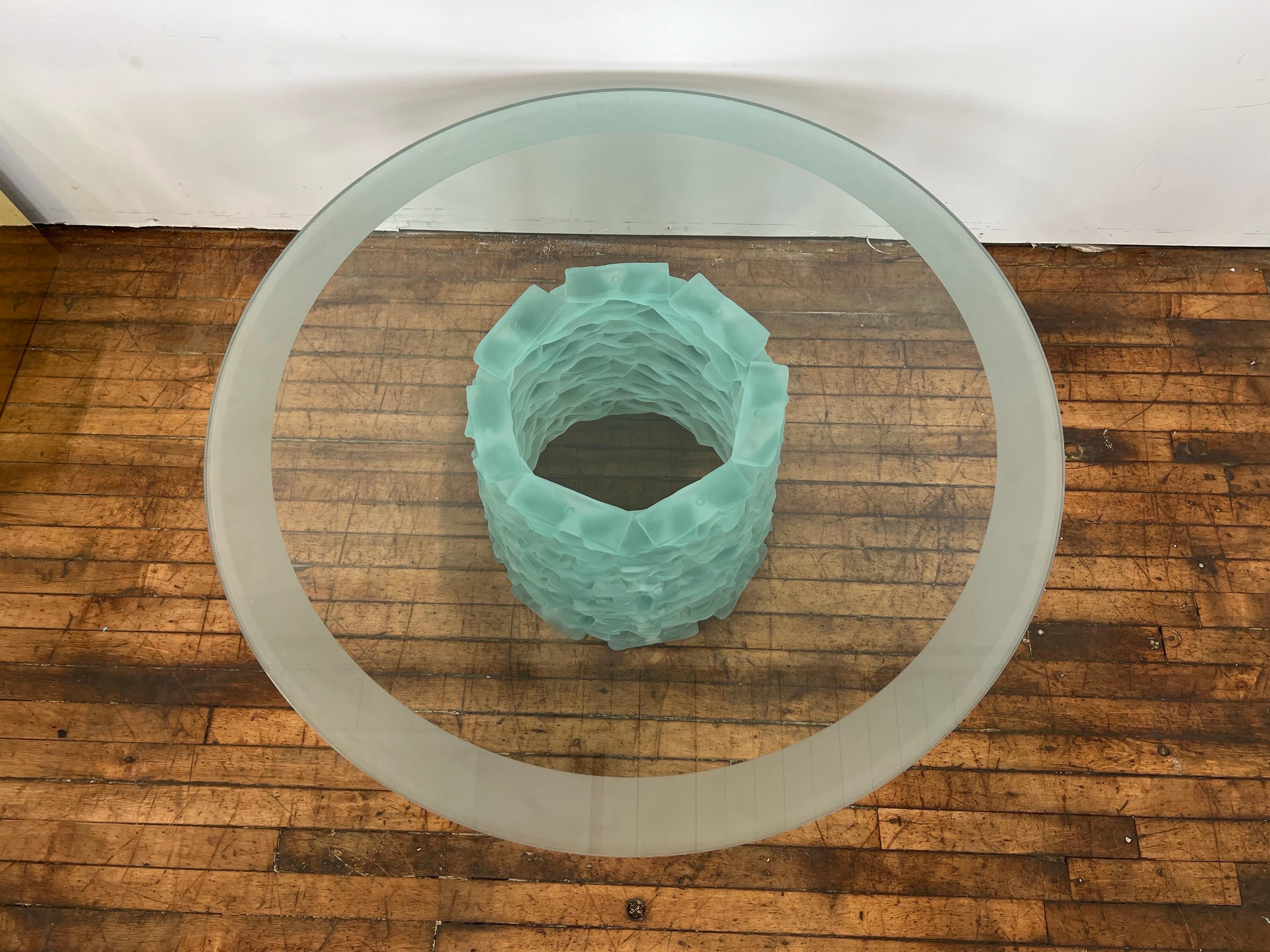 Postmoderne Table basse en verre de Murano empilée de 1980 en vente