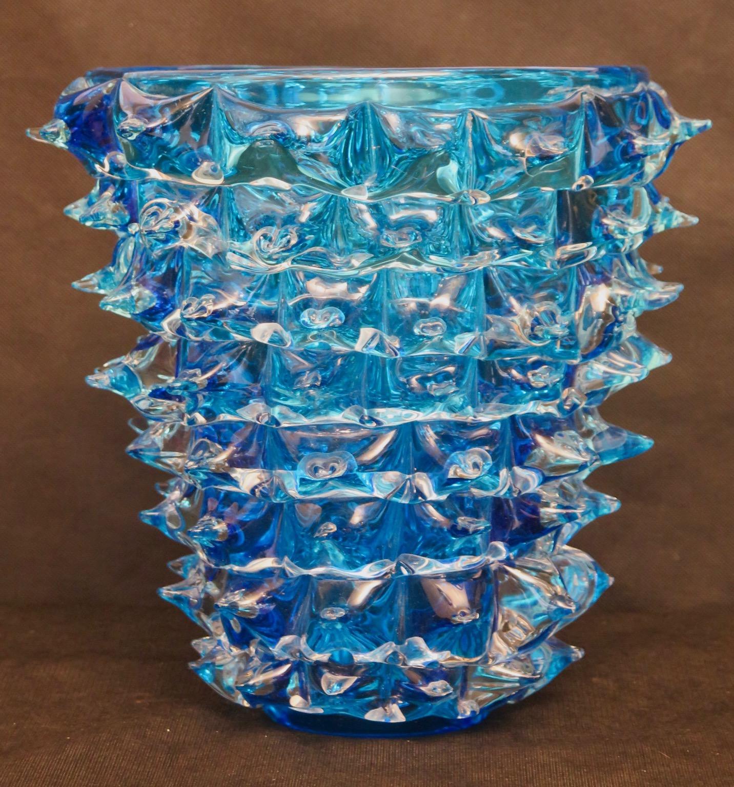 1980 Murano Water Sea Color Round Italian Vases 2