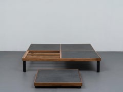 1980  “Naviglio” large low table with side table by Piero De Martini for Cassina
