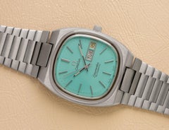1980 Omega Seamaster Vintage Mens Bracelet Automatic Day Date Tiffany Blue Watch