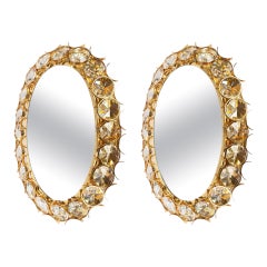1980 Pair of Backlit "Jewel" Mirrors Italian