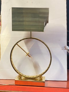1980′ Pair of Brass and Opaline Lamps H 88 cm Ø 48 cm