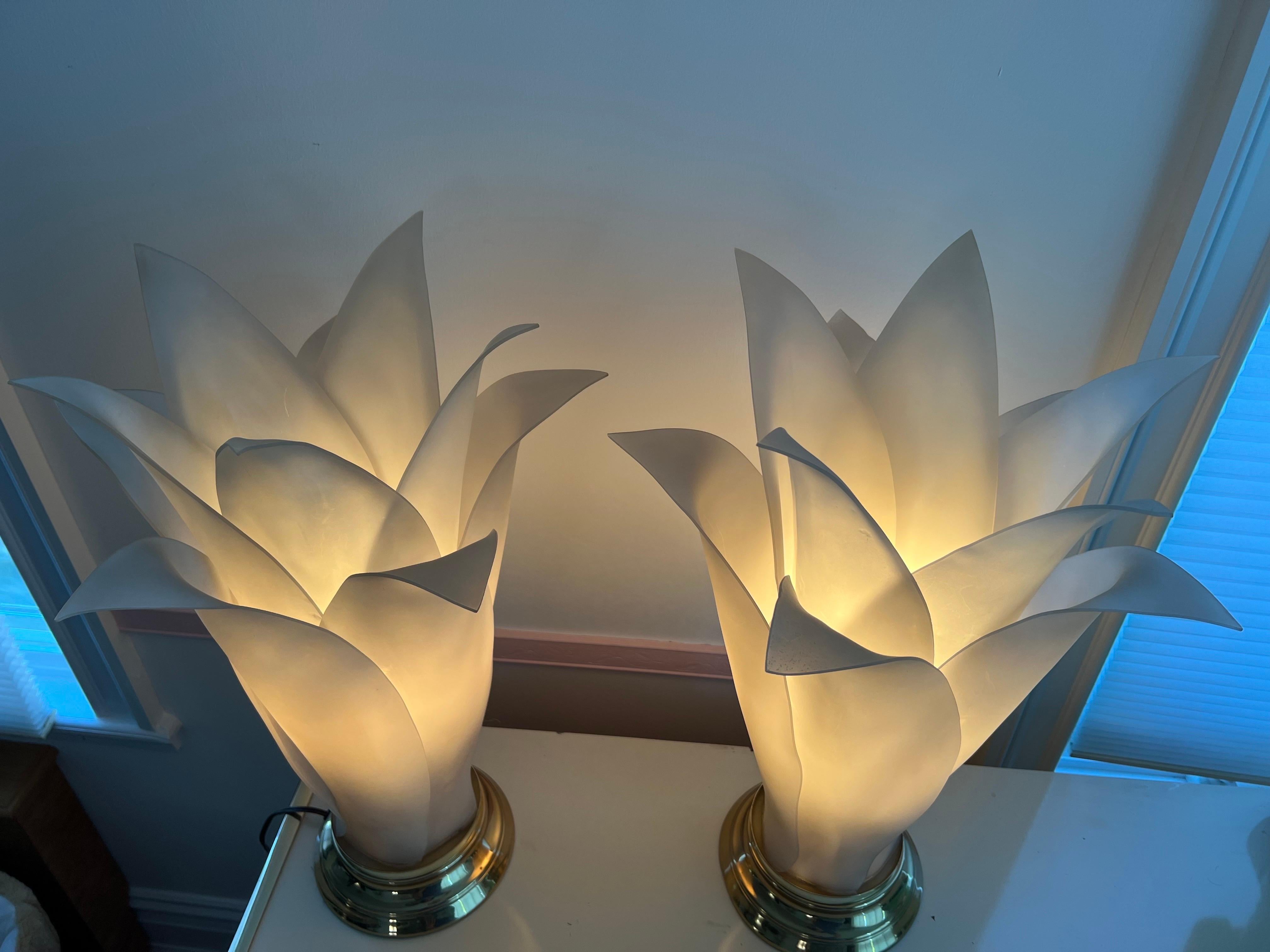 Postmoderne Lampe de table à feuilles de palmier de style Rougier, 1980 en vente