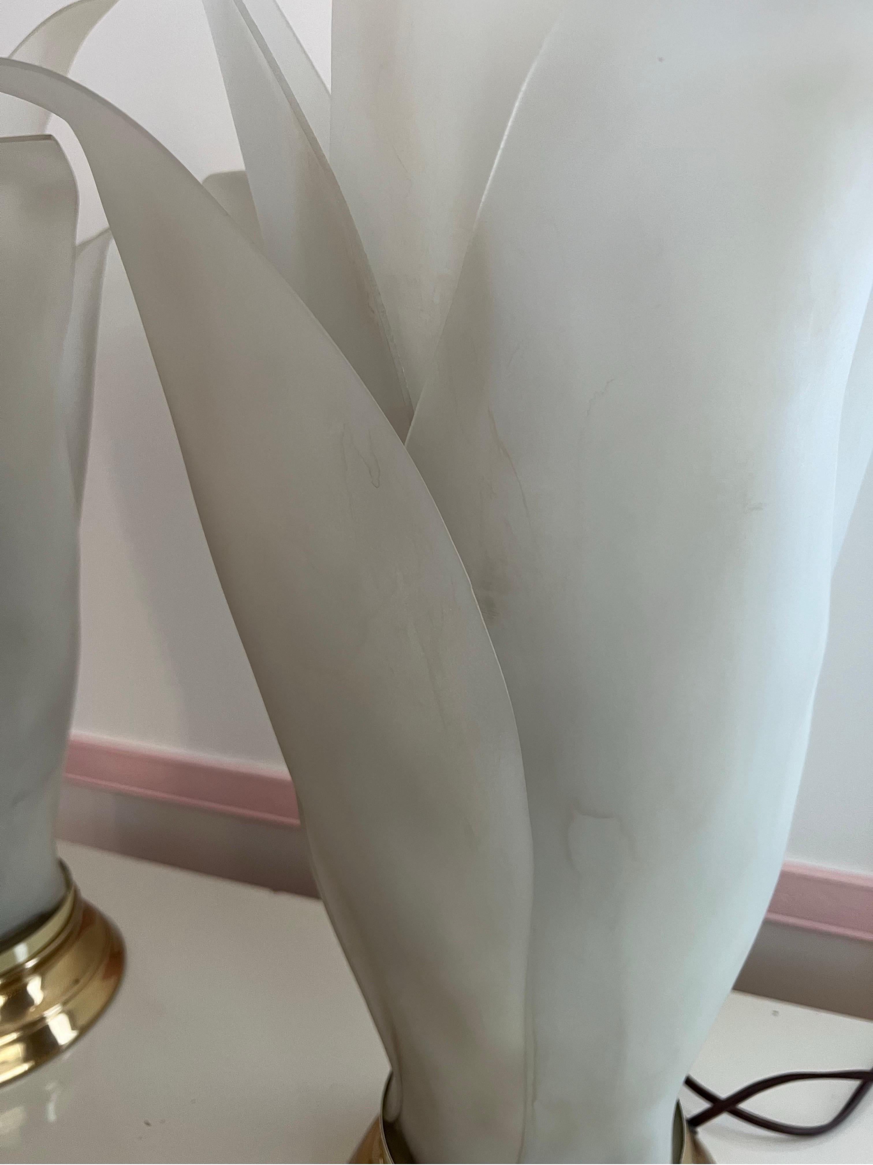 Lampe de table à feuilles de palmier de style Rougier, 1980 Bon état - En vente à Staten Island, NY
