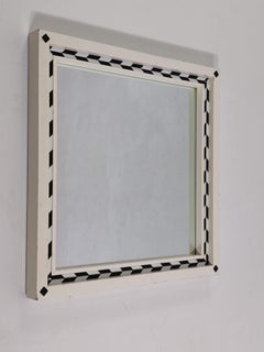 1980 Paolo Portoghesi Postmodern Italian Design Black White Wood Wall Mirror