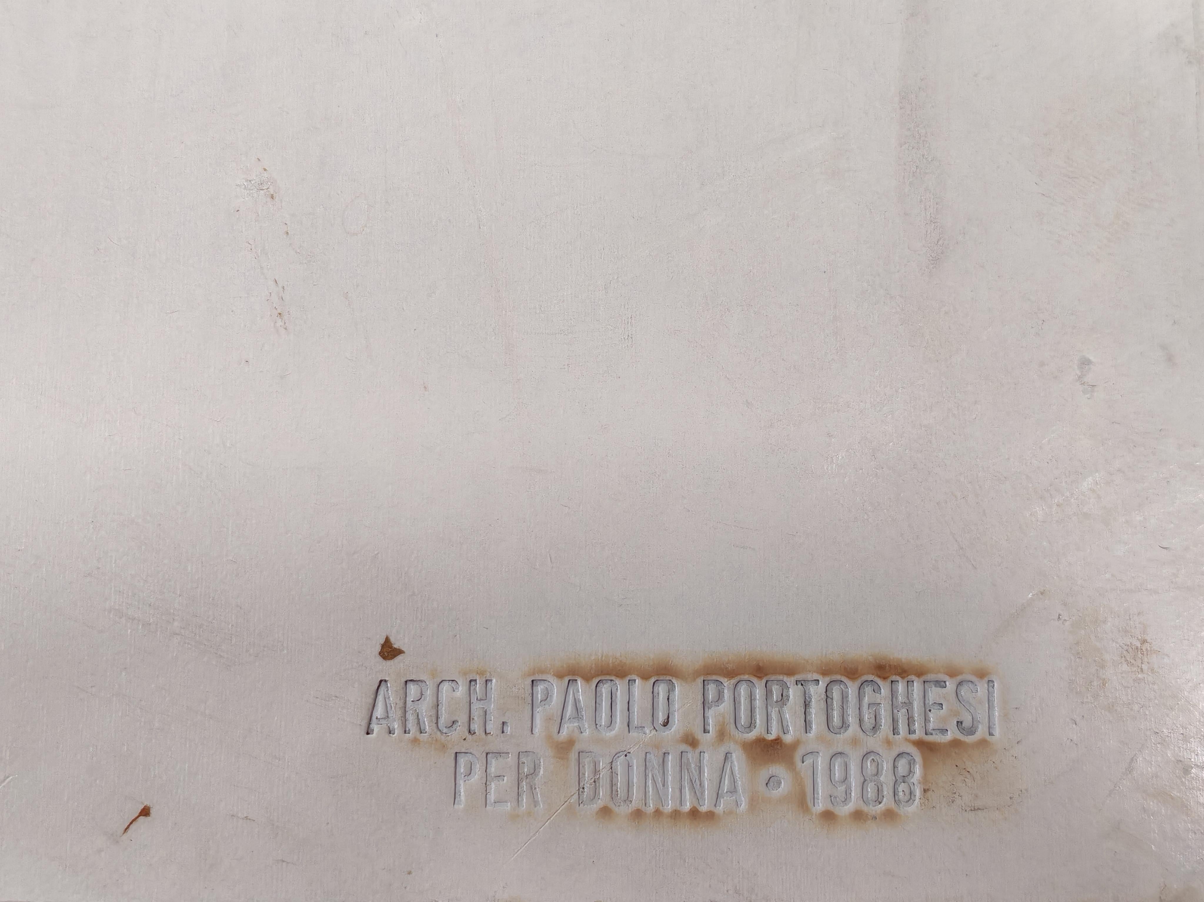 Postmoderne 1980 Paolo Portoghesi Postmodern Italian Design Black White Wood Wall Mirror (Miroir mural en bois noir et blanc) en vente