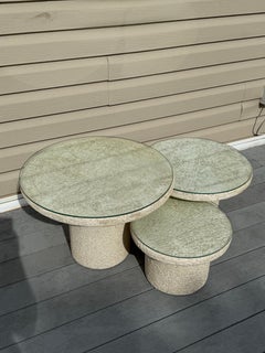 1980 Plaster Mushroom Nested Tables - A set of 3