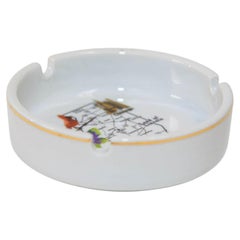 1980 Post Modern Ashtray Illinois Land of President Lincoln Round Ceramic Dish