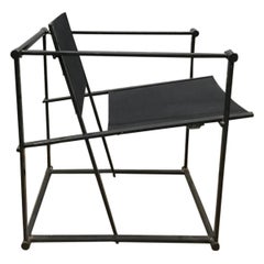 Vintage 1980, Radboud Van Beekum for Pastoe, FM62 Cube Lounge Chair in Black Linen