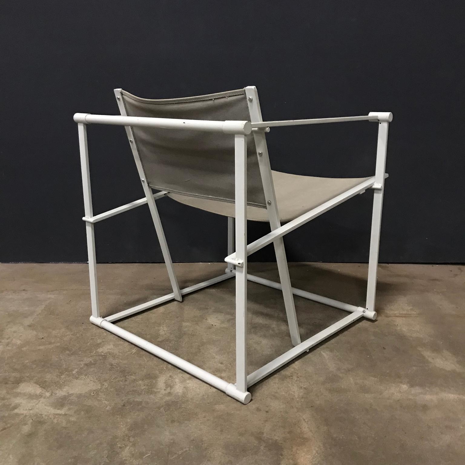 1980, Radboud Van Beekum for Pastoe, FM62 Cube Lounge Chair in Linen In Good Condition In Amsterdam IJMuiden, NL