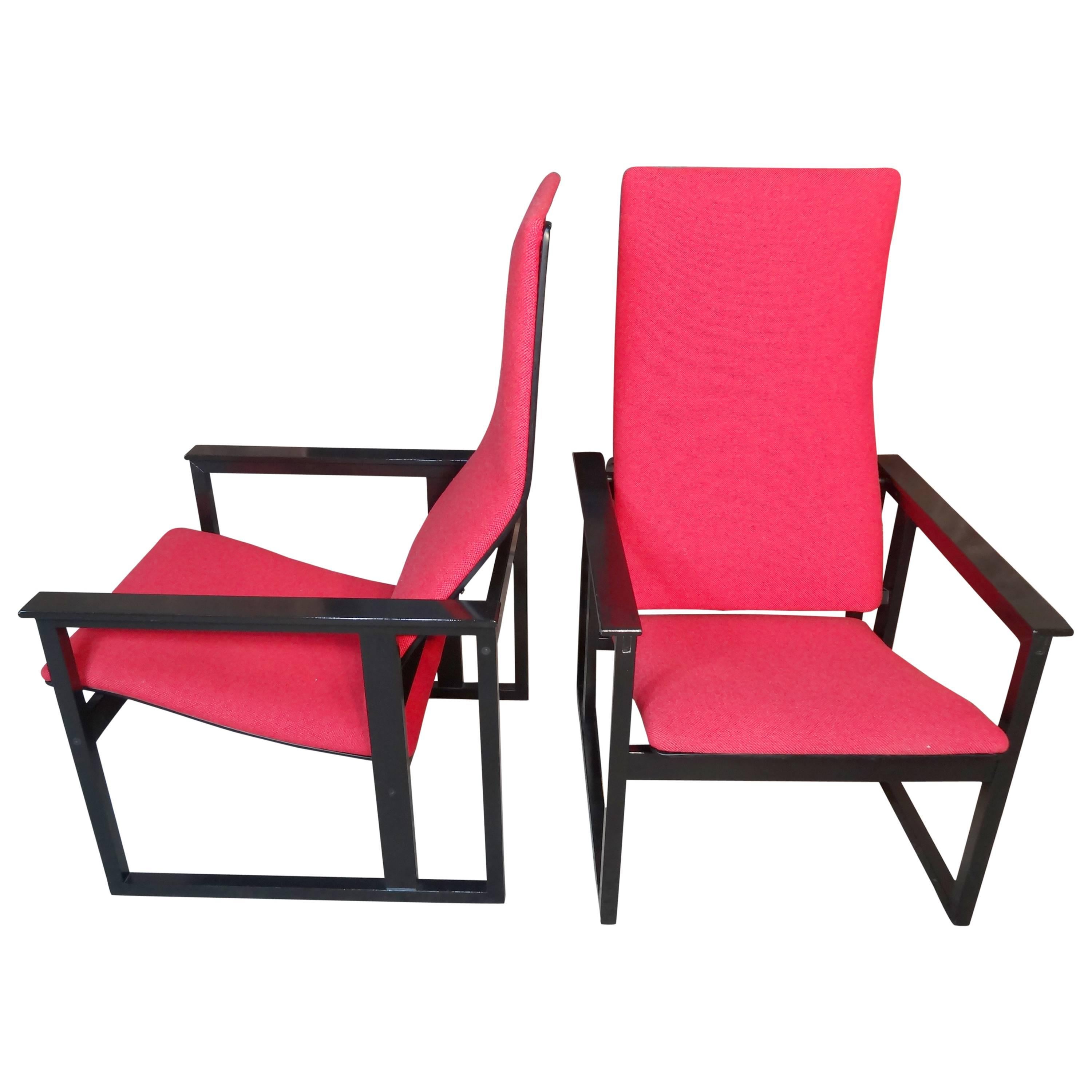 Designer armchair from Simo Heikkila fabrikant Pentik, Finland, 1980s. Stunning chairs out the design of Atzan from 1885-1990, the chairs are newly upholstered with new Kvadrant fabric! 

 Measures: Seat height 40cm, height 105cm, depth 75cm,