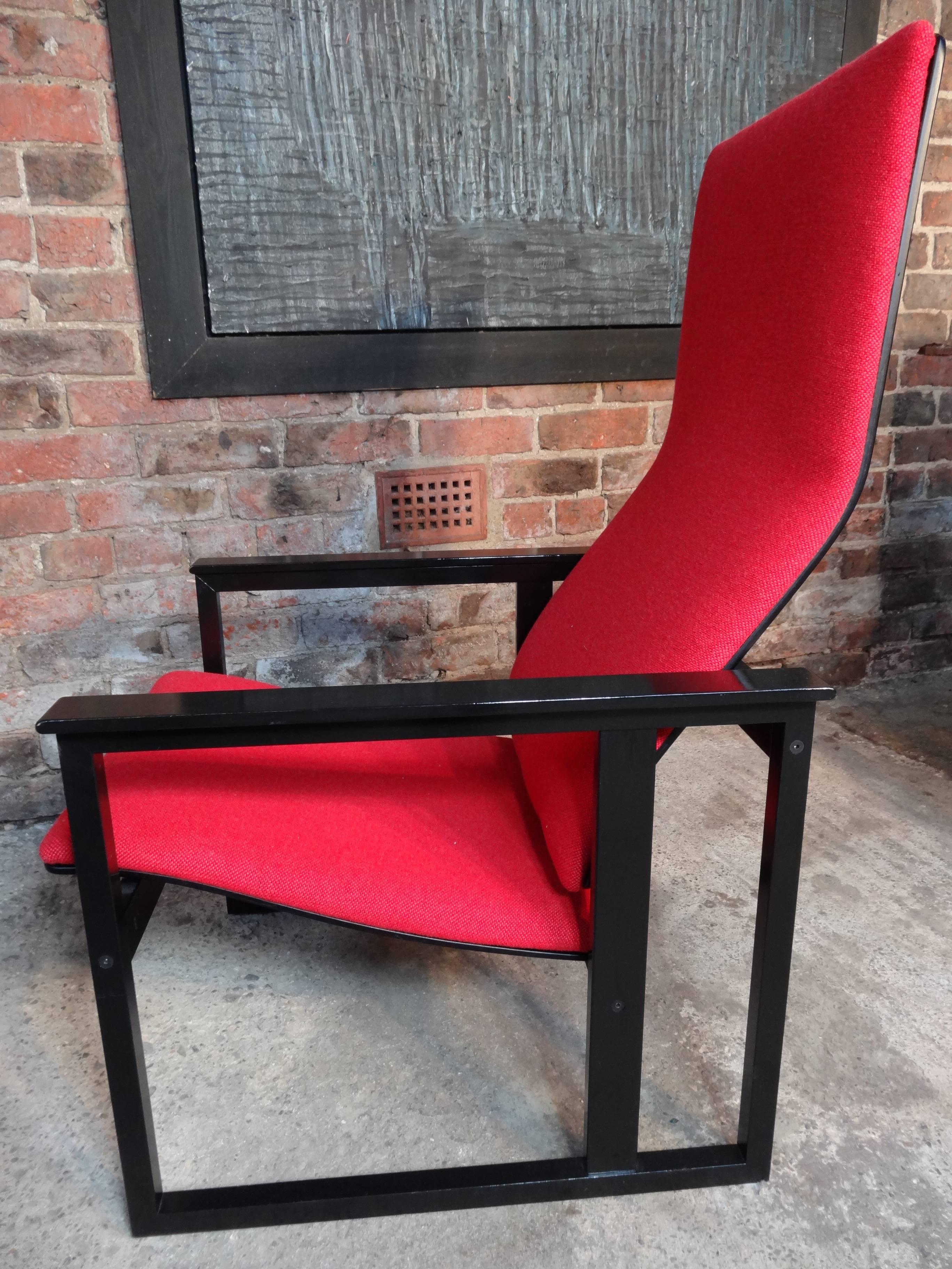 1980 Retro Designer Armchair from Simo Heikkila for Pentik with Ebonized Base In Good Condition For Sale In Markington, GB