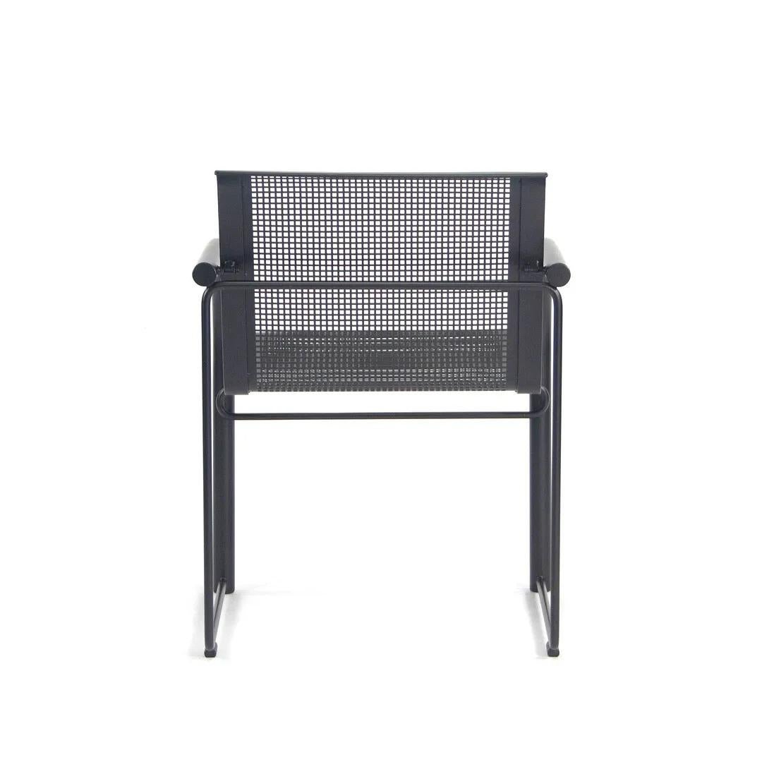 American 1980 Richard Schultz & Knoll Prototype Flat Matte Black Outdoor Dining Armchair For Sale