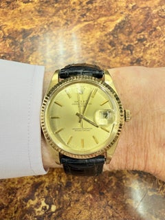Orologio da polso Rolex Oyster Date 34mm in oro giallo 14k del 1980