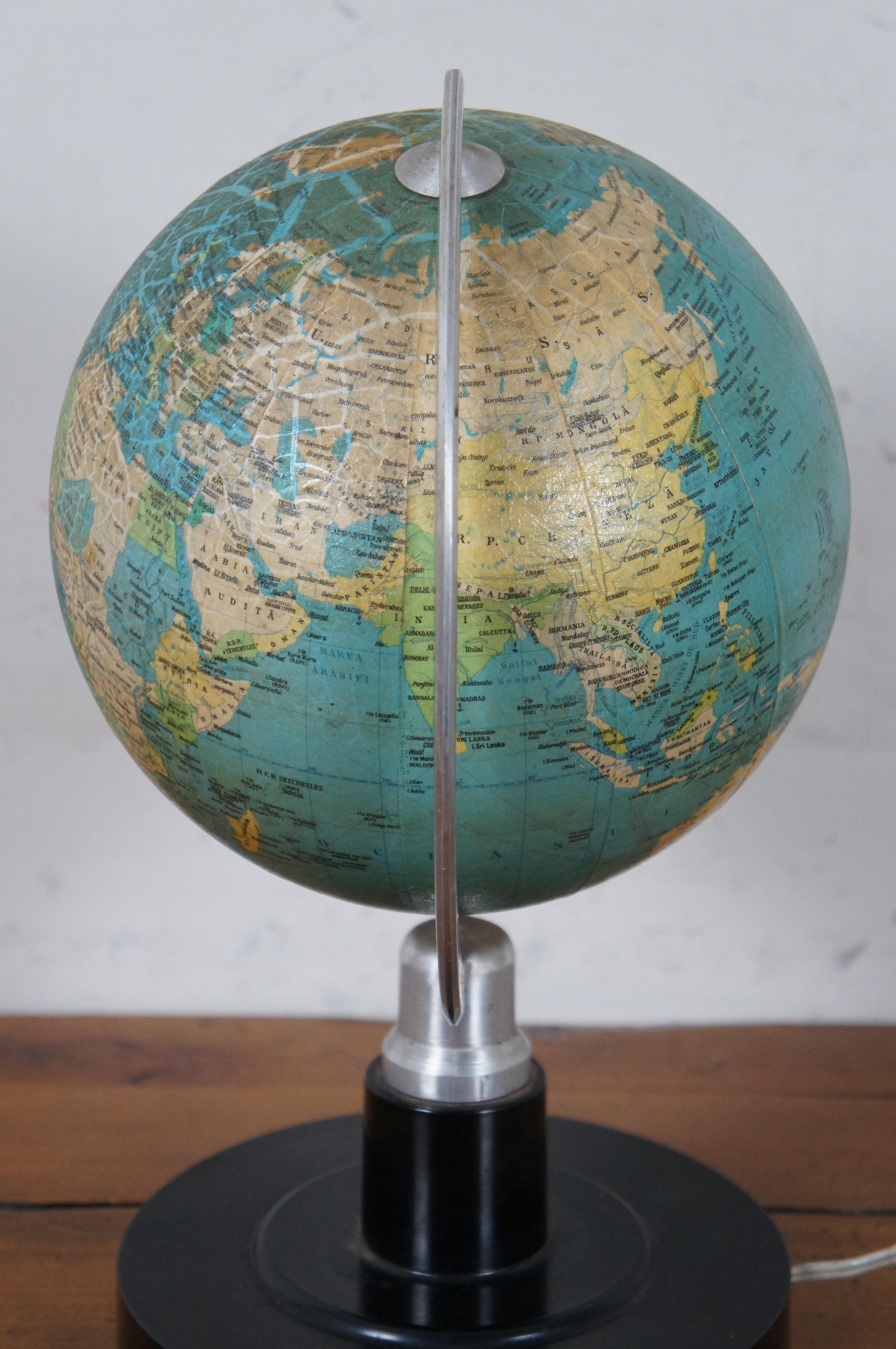world globe table lamp