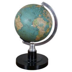 Retro 1980 Romanian Political Geographic Terrestrial World Globe Lamp Light