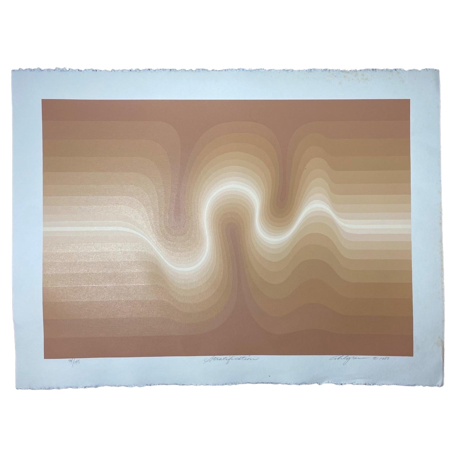 Stratification Op Art Serigrafie von Roy Ahlgren, 1980