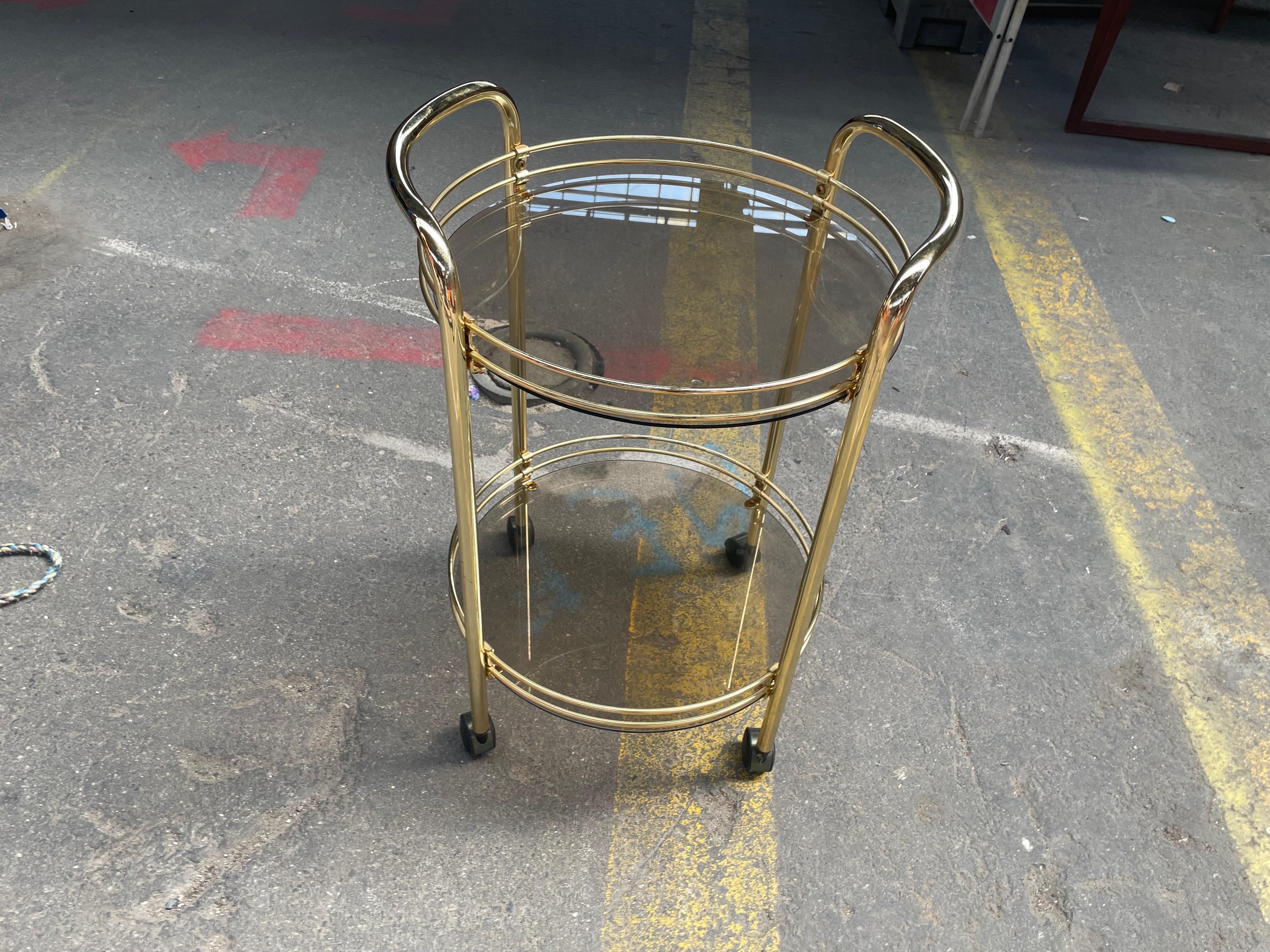 Metal 1980´s Danish bar cart in perfect condition For Sale