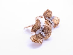 1980s Mauboussin Diamond Platinum Gold Clip-On Earrings