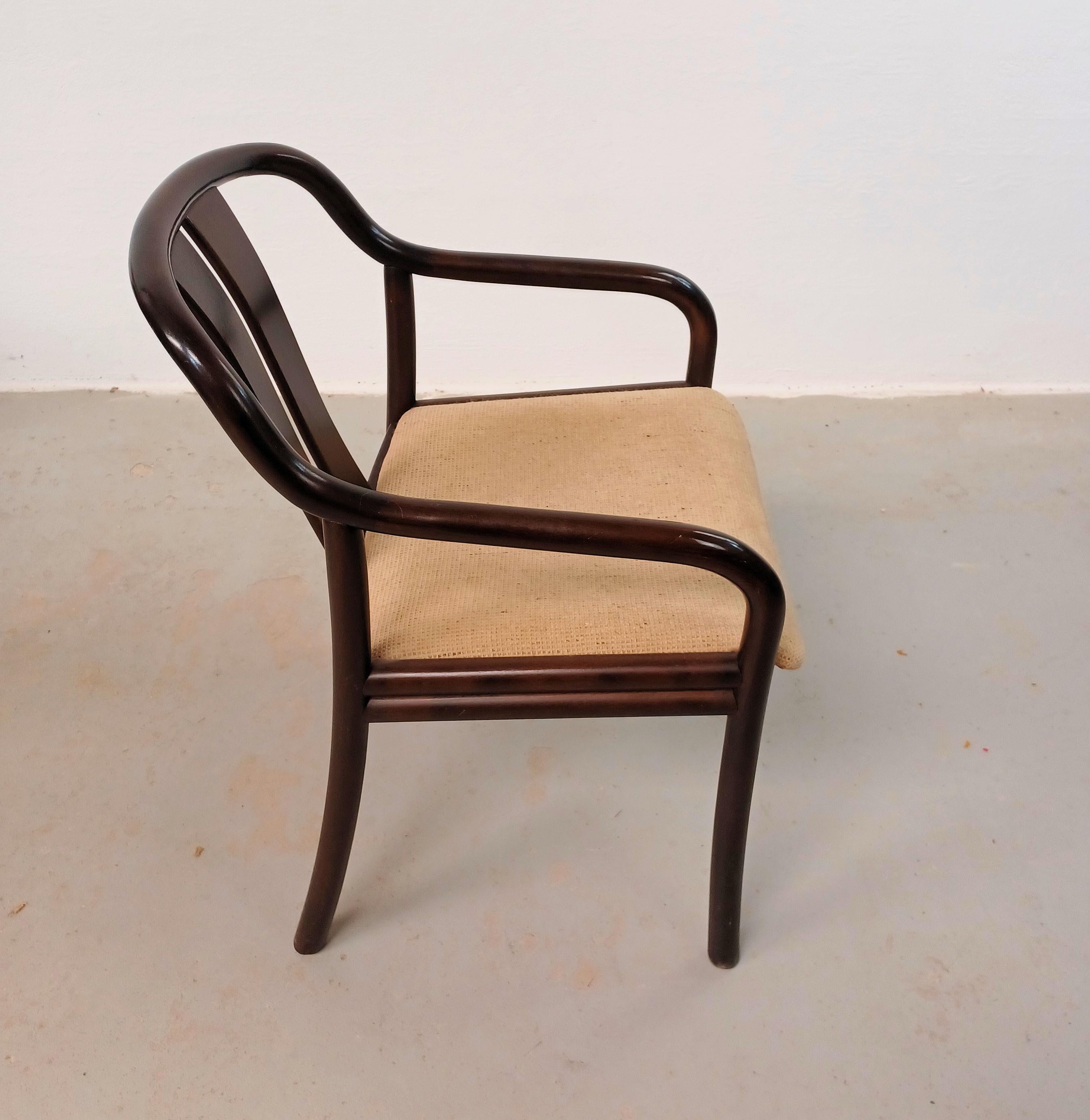 Ensemble de deux fauteuils Oswald Beck Beeche Asiana des années 1980 en hêtre verni noir en vente 2