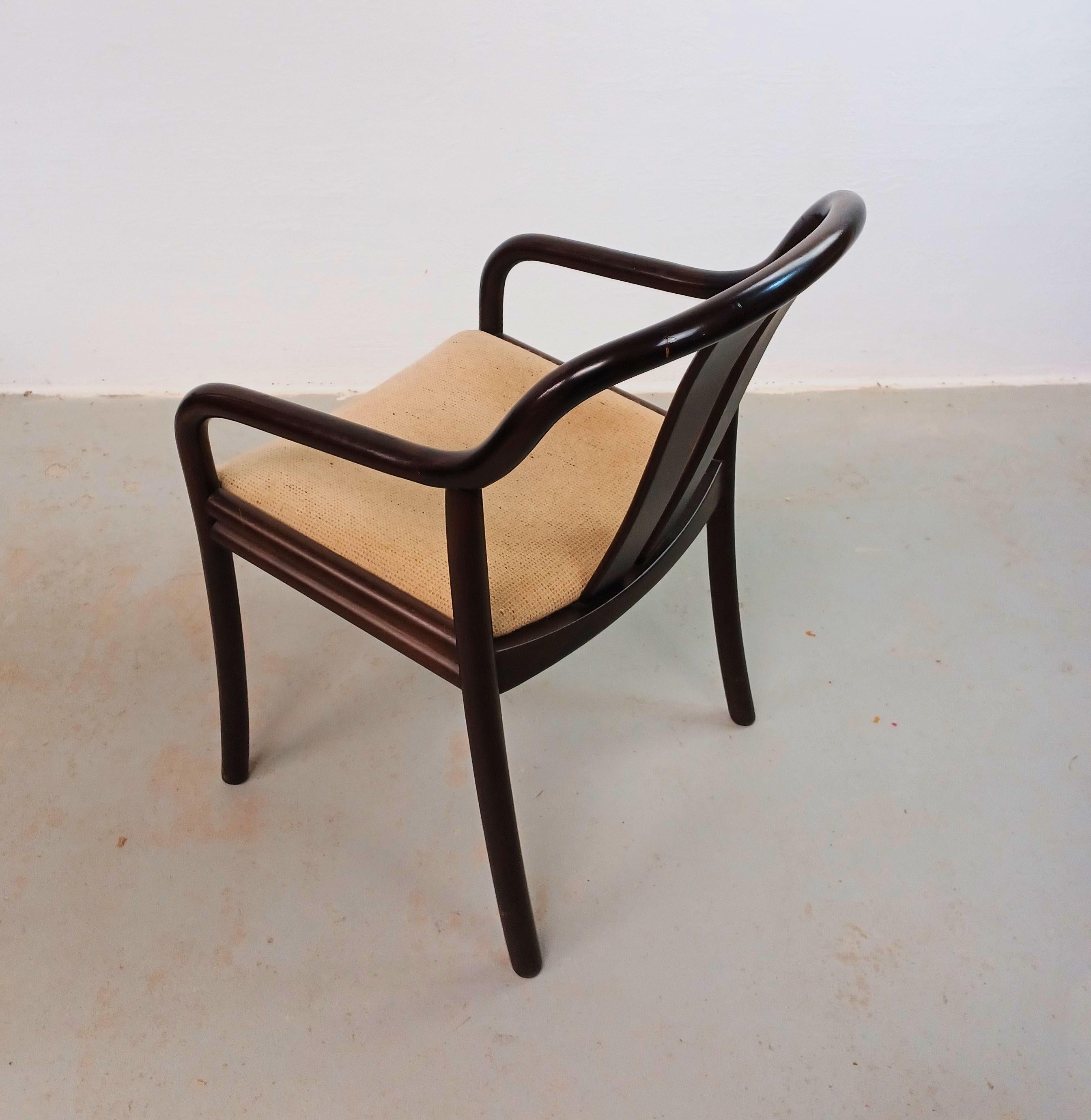 Fin du 20e siècle Ensemble de deux fauteuils Oswald Beck Beeche Asiana des années 1980 en hêtre verni noir en vente