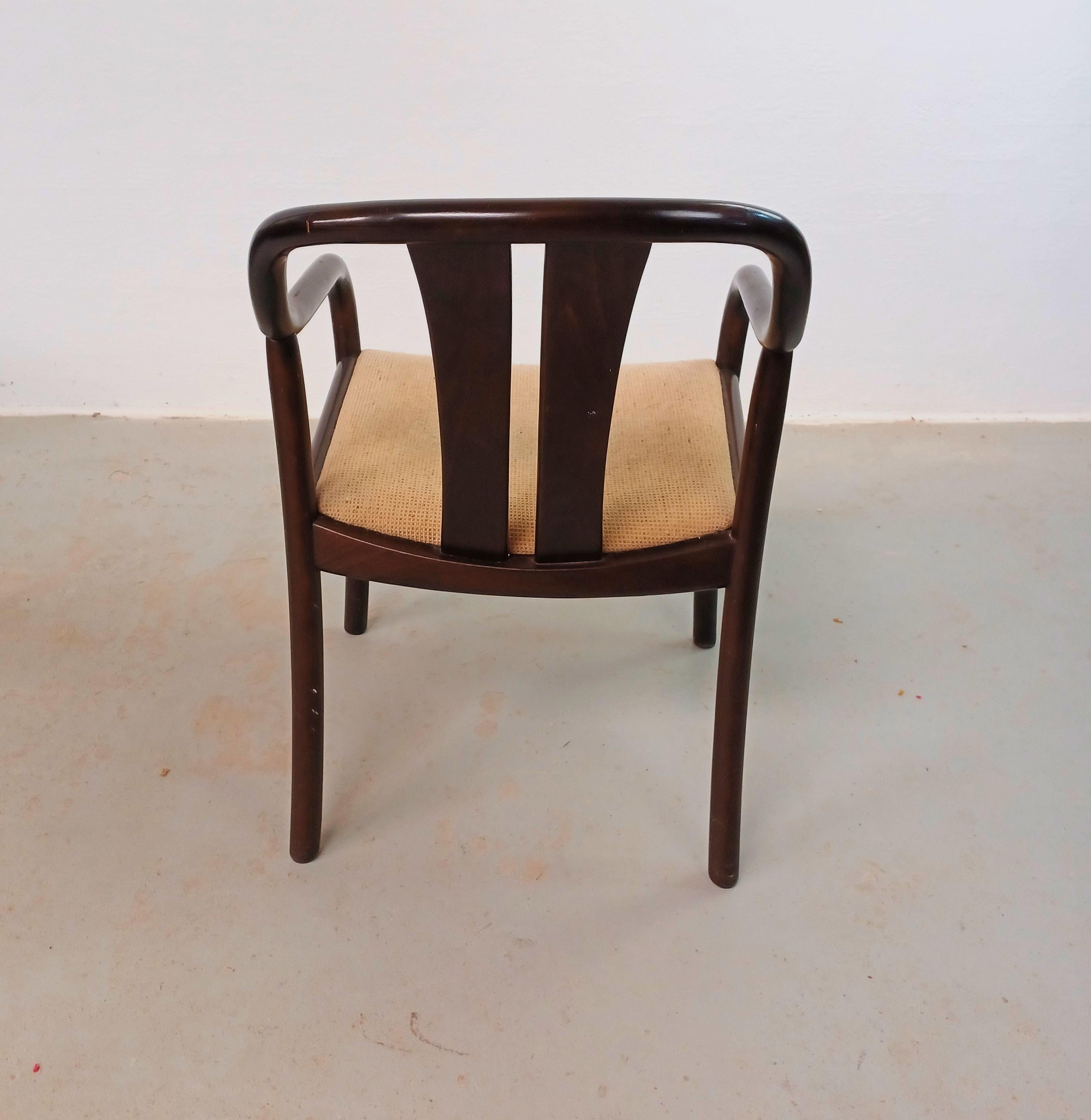 Hêtre Ensemble de deux fauteuils Oswald Beck Beeche Asiana des années 1980 en hêtre verni noir en vente