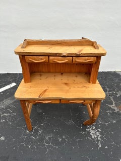 1980d Sculptural Rustic Cedar Wood Log Secretary Desk
