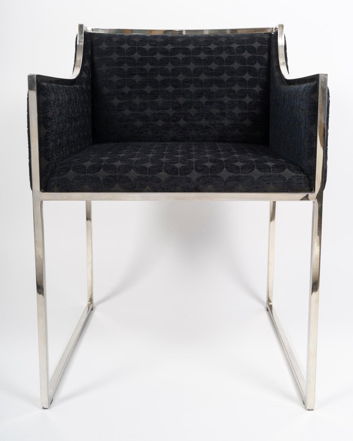 Steel 1980 Set of 4 armchairs from Maison Jansen For Sale