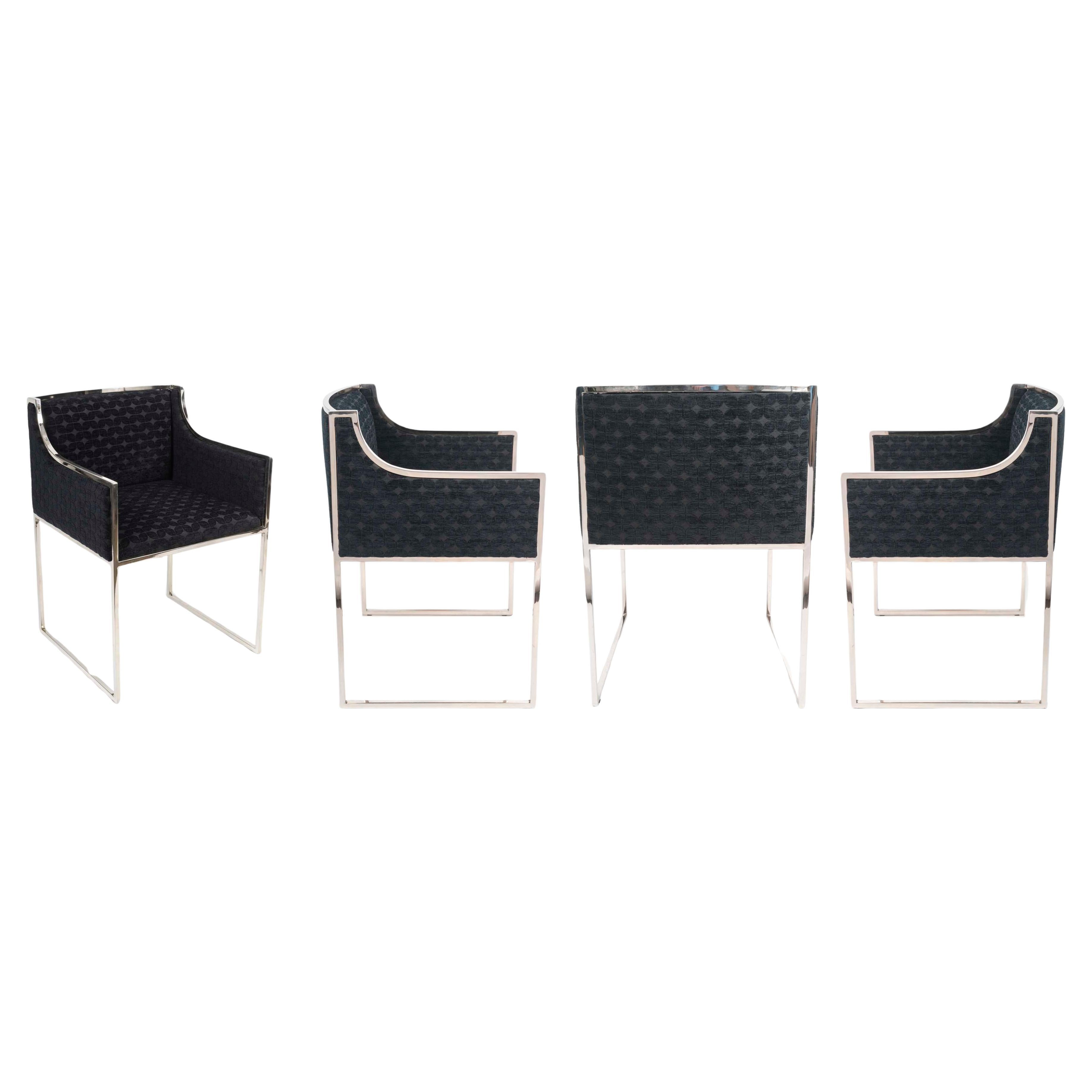 1980 Set of 4 armchairs from Maison Jansen For Sale