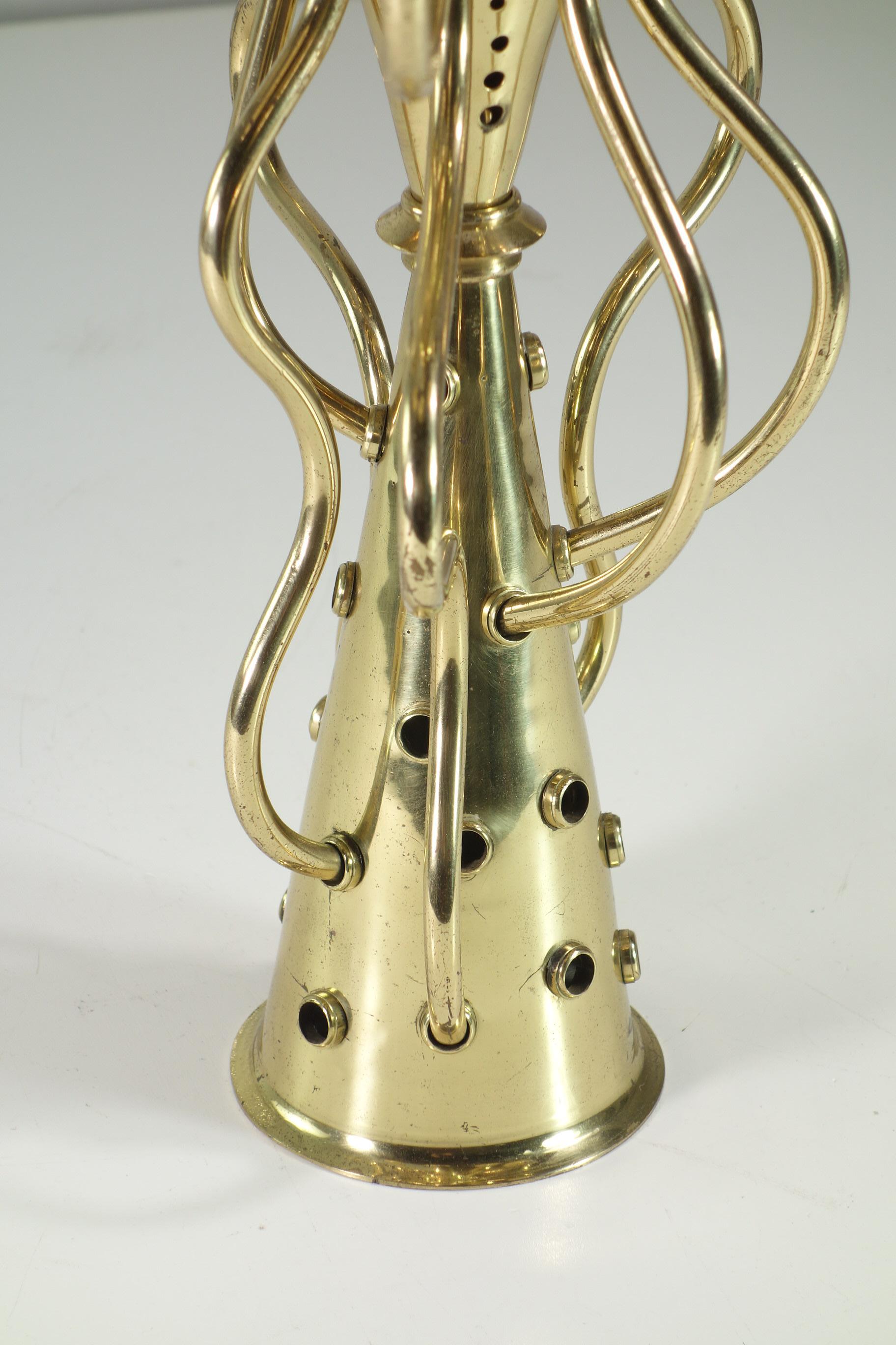 Italiano 1980 Simon Borek Sipek Driade Portacandele in metallo dorato di design moderno in vendita