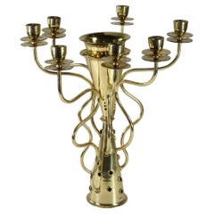Simon Borek Sipek Driade, bougeoir en métal doré au design moderne, 1980