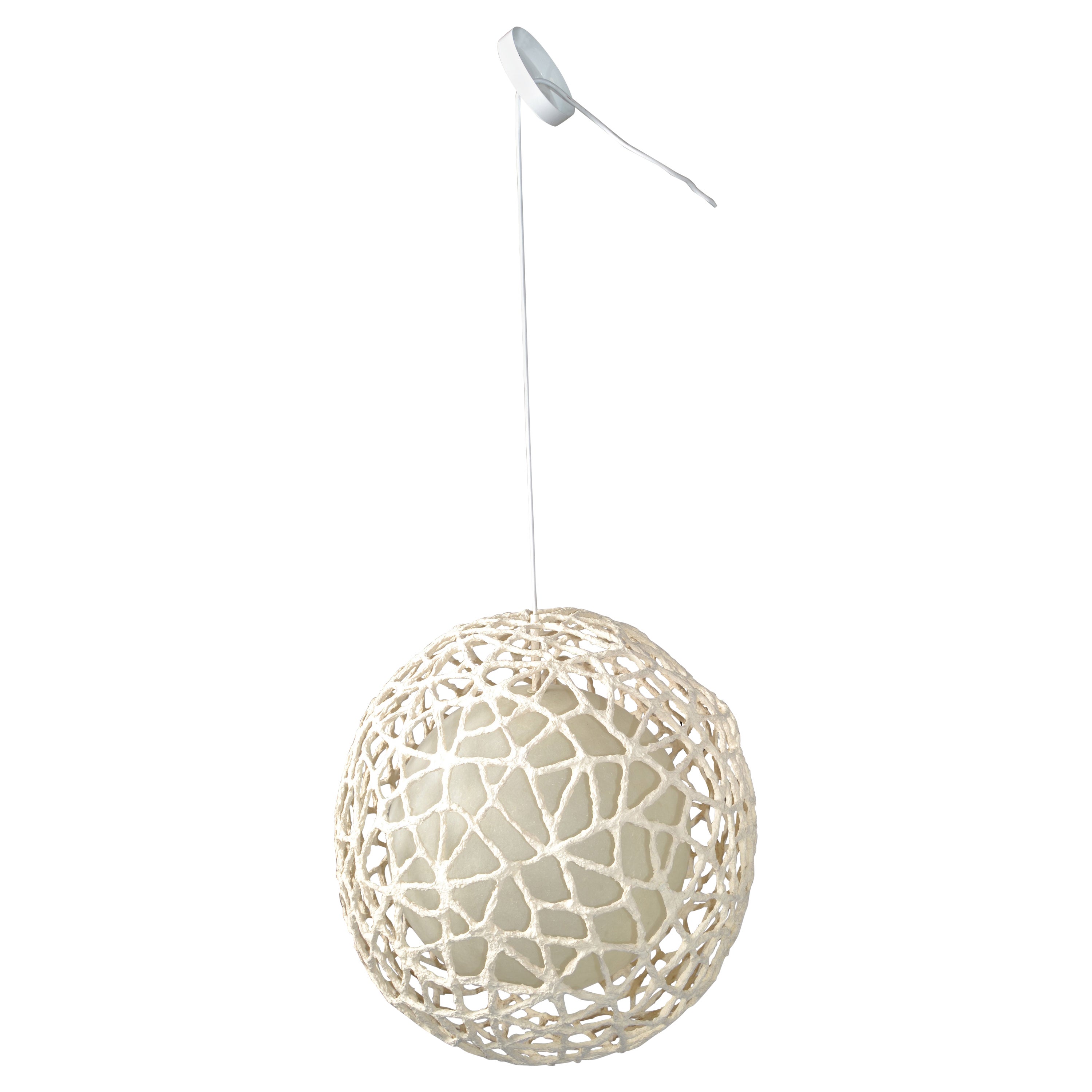 1980 Space Age Esferas de papel maché de fibra de vidrio de color tostado Lámpara colgante Light Fixture