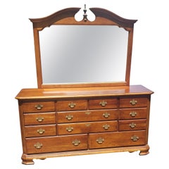1980 Stanley's American Craftman Collection Chippendale Cherry Dresser W/Mirror
