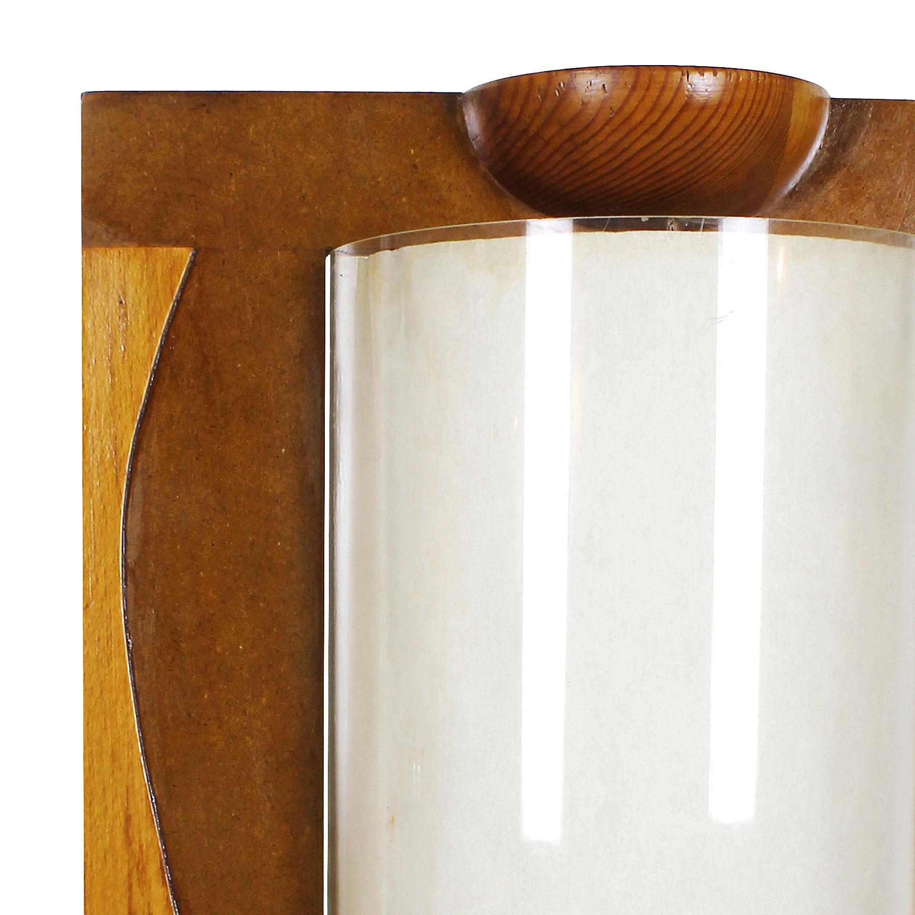 1980 Table Lamp, MDF, Beech and Pine Woods, Plexiglass and Parchment - Spain In Good Condition For Sale In Girona, ES