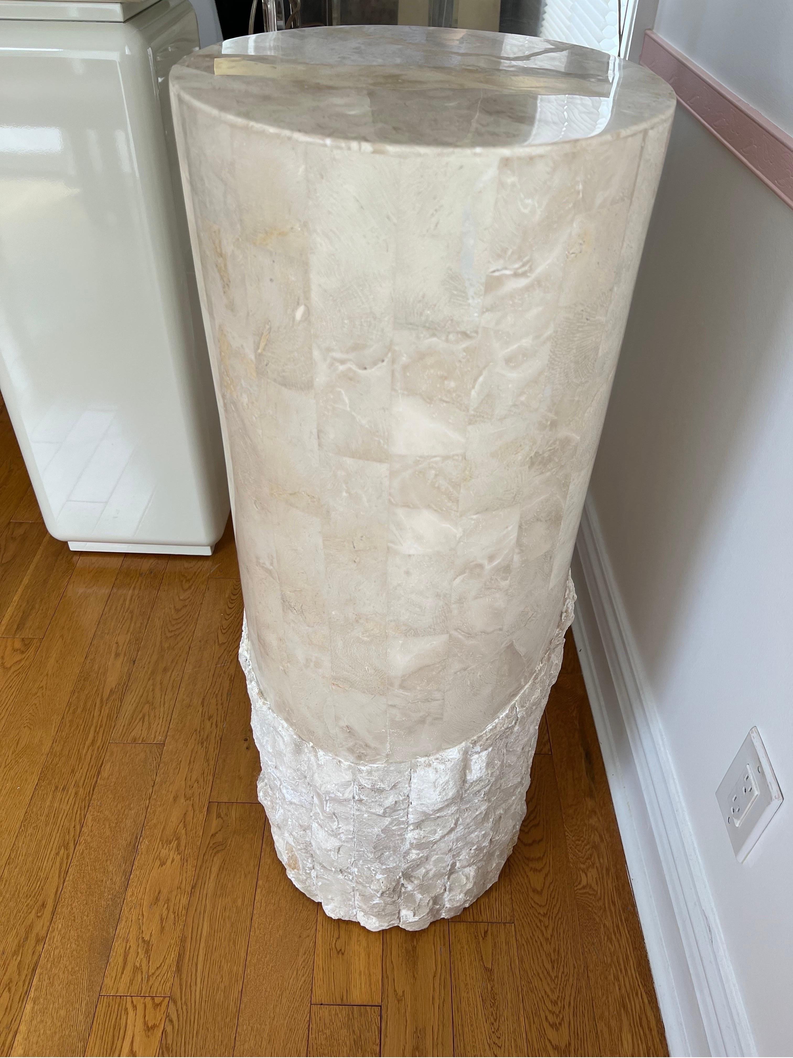 Post-Modern 1980 Tessellated Stone Round Pedestal