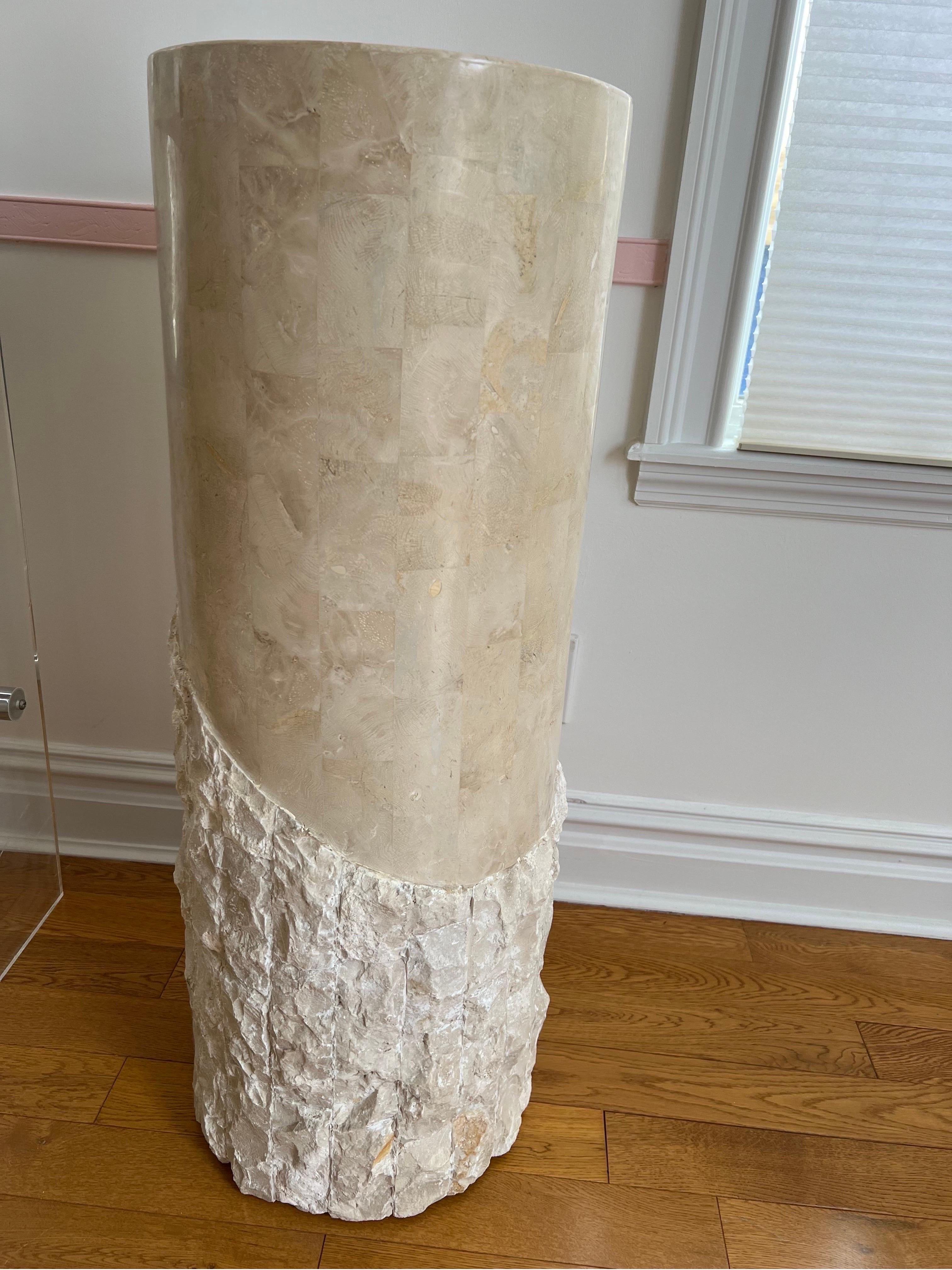 American 1980 Tessellated Stone Round Pedestal