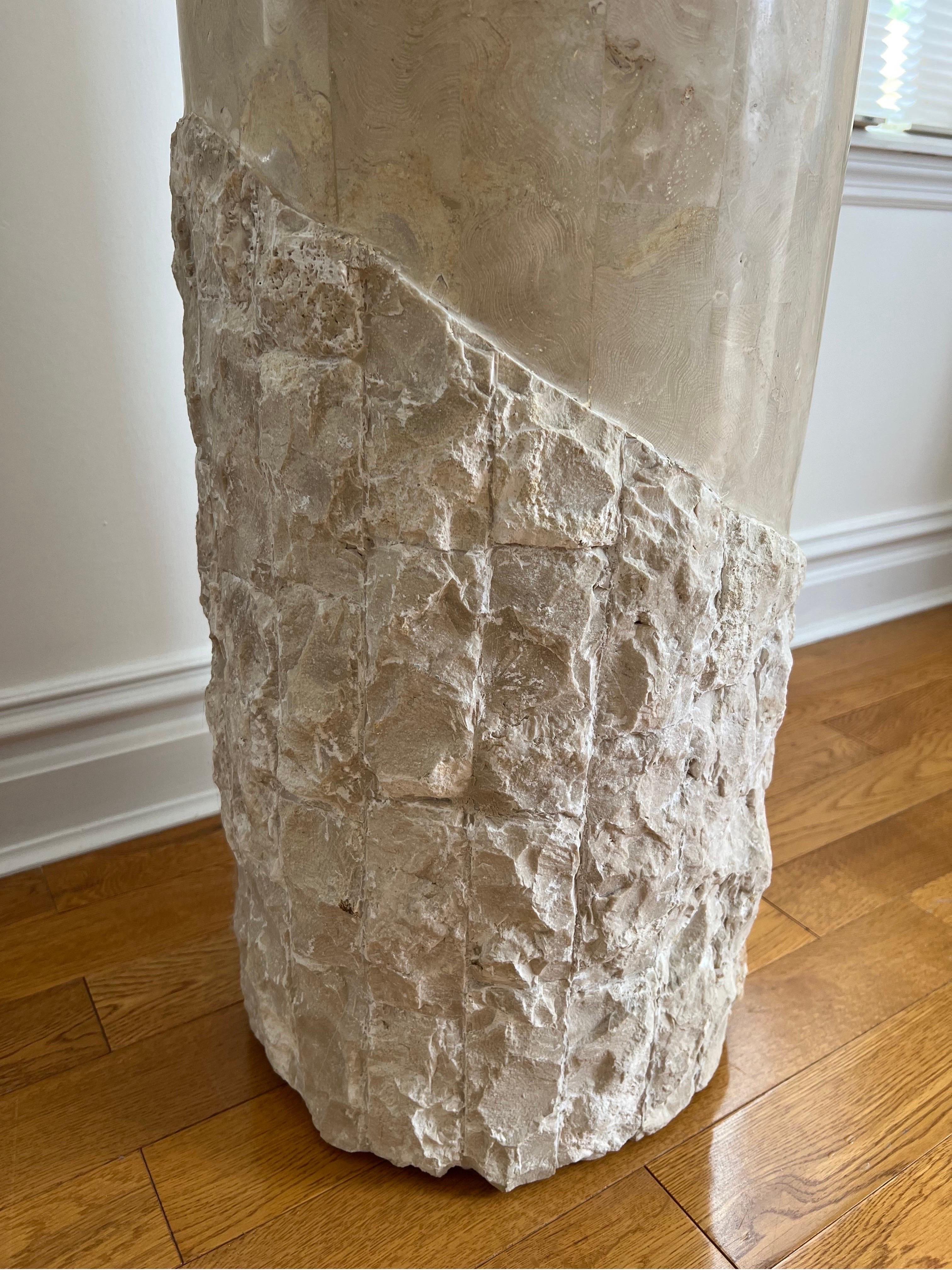 Late 20th Century 1980 Tessellated Stone Round Pedestal
