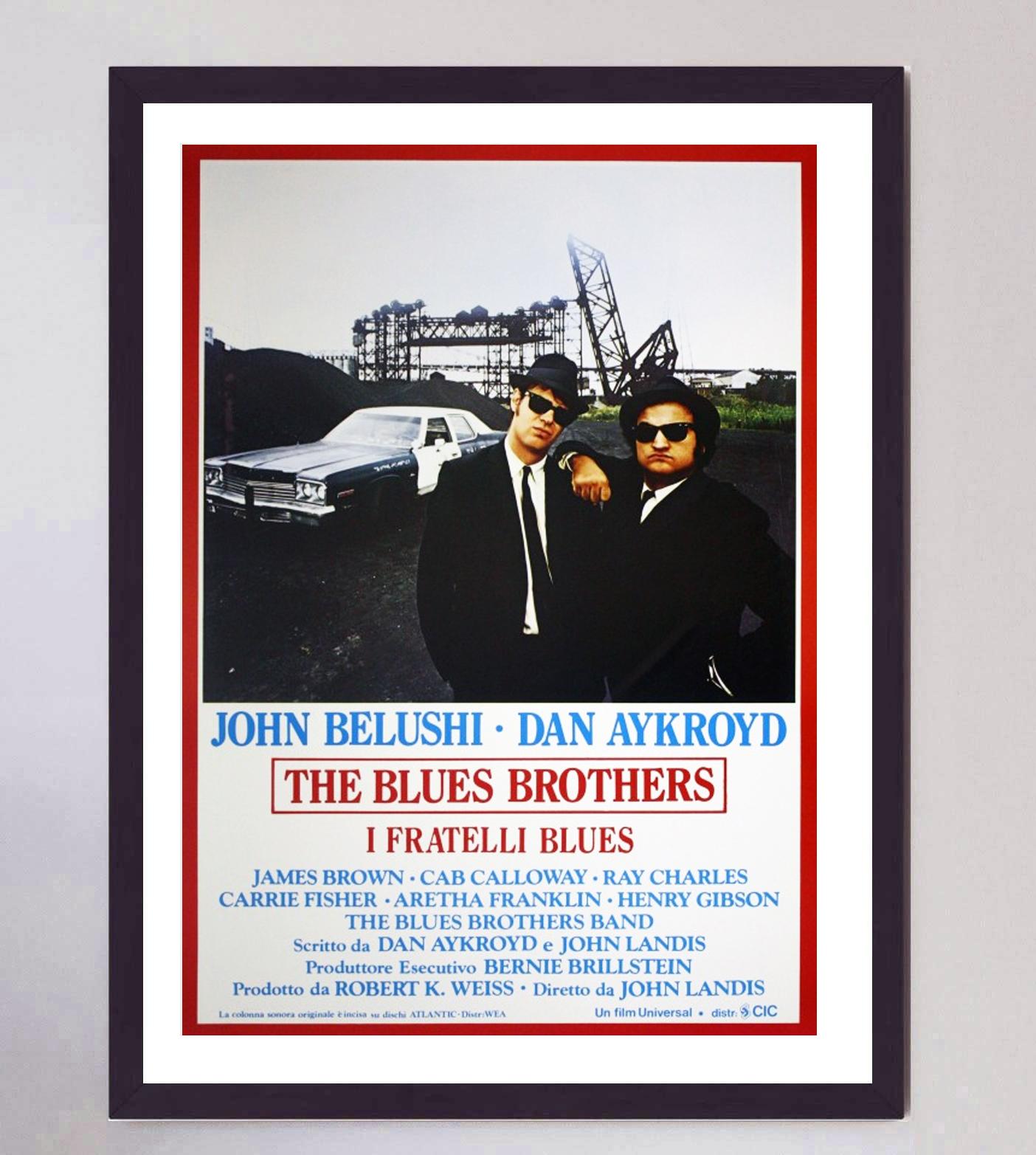 1980 the Blues Brothers 'Italian' Original Vintage Poster In Good Condition For Sale In Winchester, GB